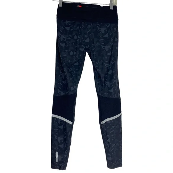 Sweaty Betty Zero Gravity Leggings Size M Black Gray Print Mesh Knee - Picture 7 of 10